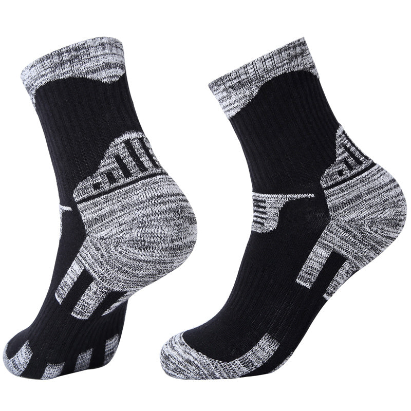 Mountaineering Socks Hiking Sports Socks Men And Women Short Tube Sweat Absorption - Black