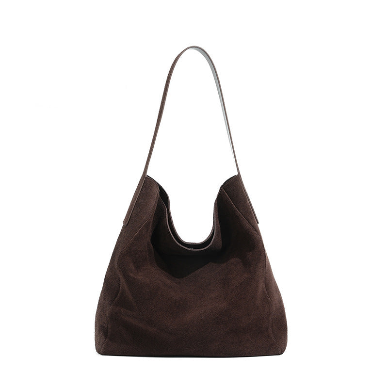 Ebony Brown Layer Suede Luxury Fashion Bag - Ebony Color Top Layer Suede