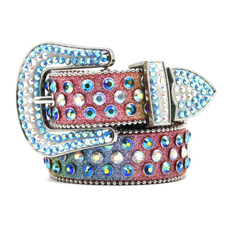 Fashion Personality Women’s Thin Belt Rhinestone - Diamond067 / 100cm