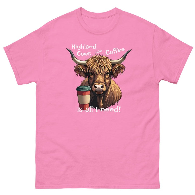 Highland Cows And Coffee Are All I Need - Pink / S