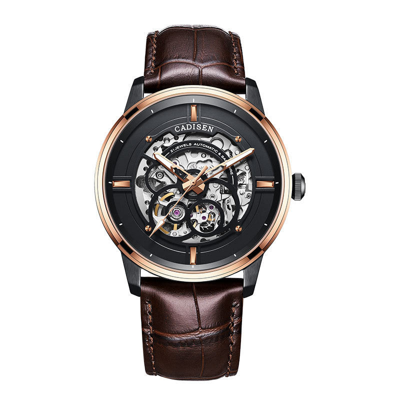 Luminous Sapphire Luxury Stainless Steel Timepiece - Rose shell black surface