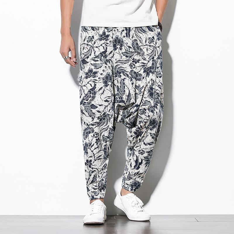 The slacks trend for men with slacks in suspenders - White / XL