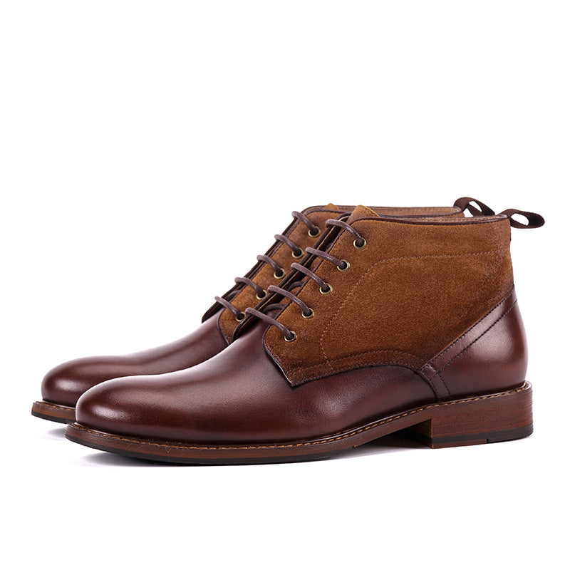 Men’s Boots High Top British Leisure Martin Boots - Coffee / 40