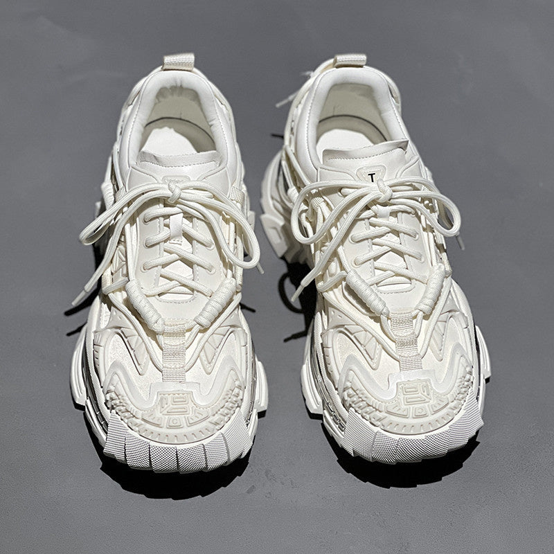 White chunky sneakers made of layer cowhide from luxury fashion for all and men’s luxury clothing