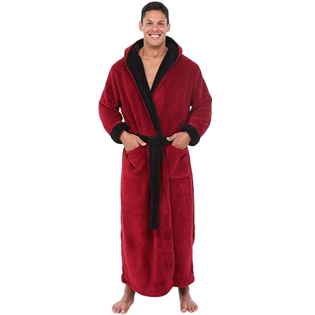 Men’s Pajamas Winter Solid Color Home Wear - Red / S