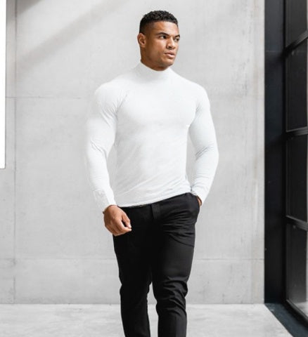 Sports Long-sleeved Men’s Loose And Quick-drying T-shirt Running Basketball - White / M