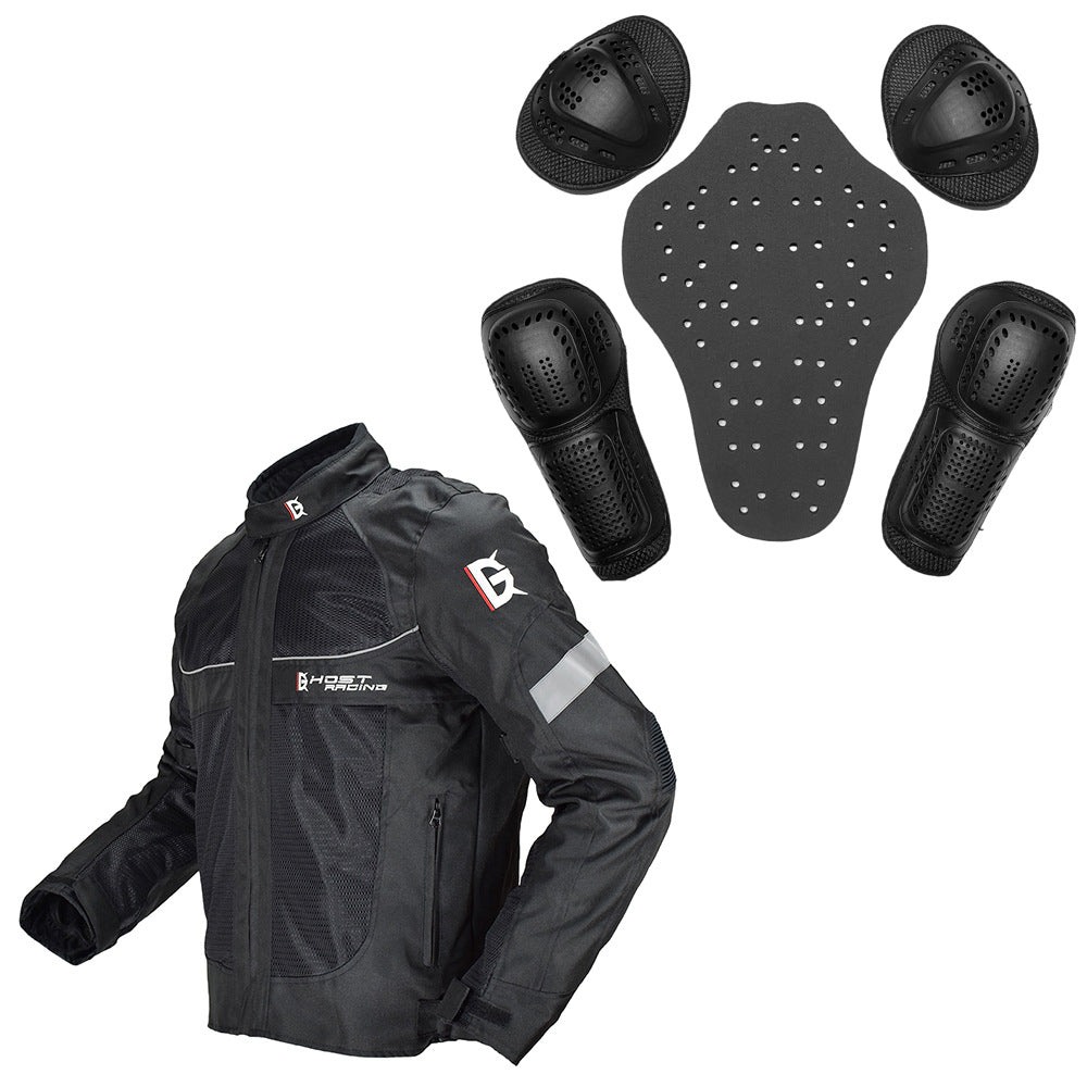 Motorcycle Riding Warm And Anti Fall Racing Jacket - Black Top / M