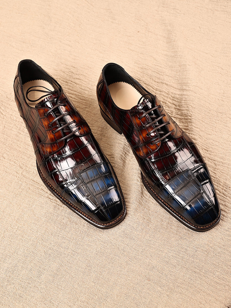 Polished Business Men’s Genuine Leather Shoes - Photo Color / 38
