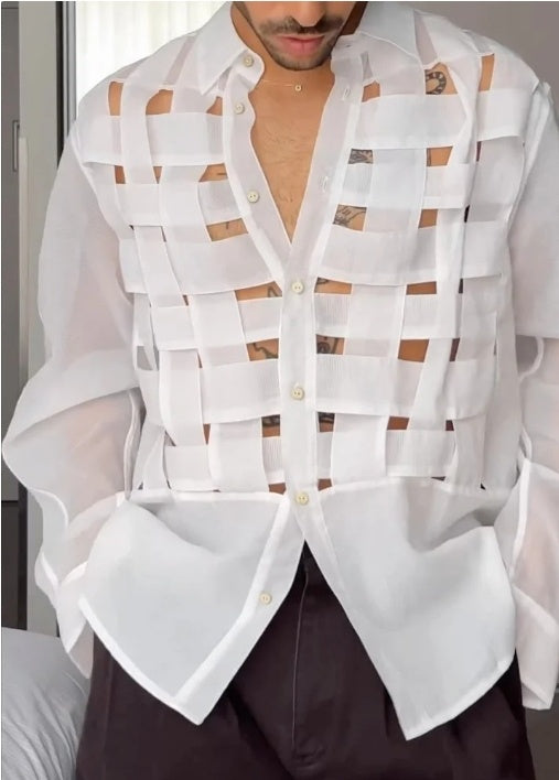 Men’s Fashion Woven Shirt - White / S - 4