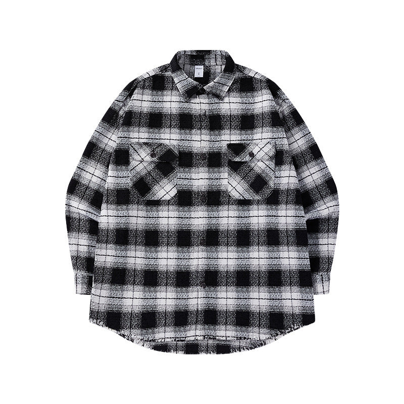 American Plaid Workwear Shirt Coat Shirt - Black / M