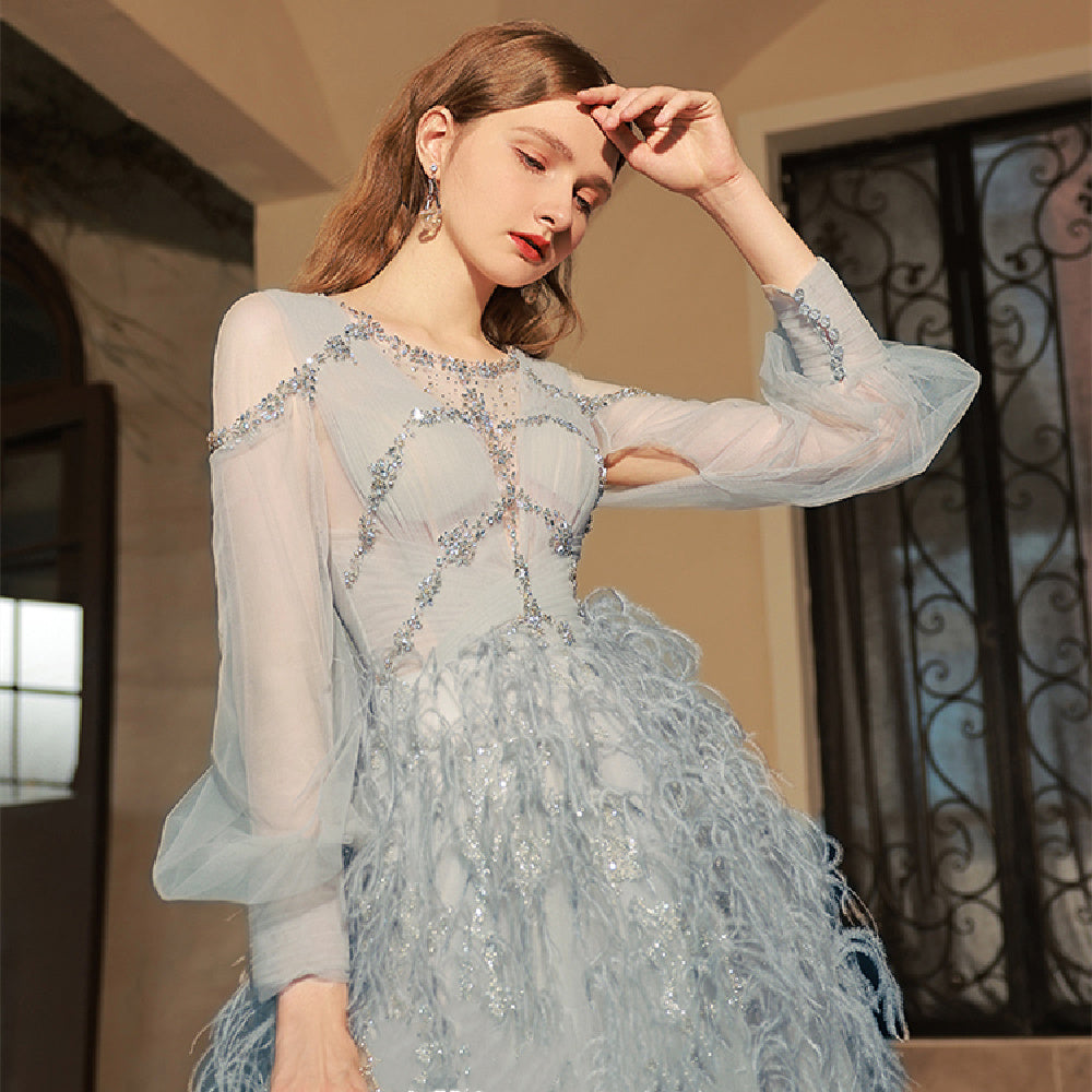 Women’s Fashion Dinner Adult Dress Temperament - Blue / S