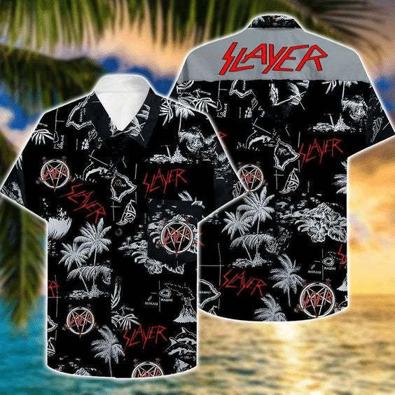3D Digital Printing Personality Pattern Casual Summer Short Sleeve Shirt - Black / S