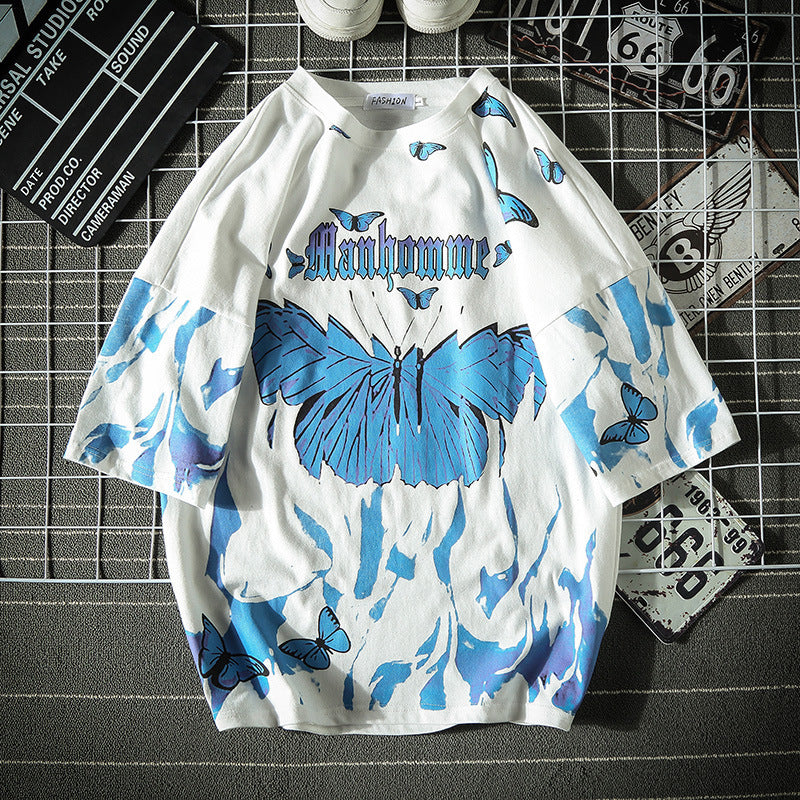 Summer Trend Fashion Summer Japanese Large Size Loose Short Sleeve - White / L