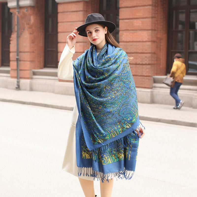Wool Cape Thick Spring And Autumn Oversized Shawl - Picture color