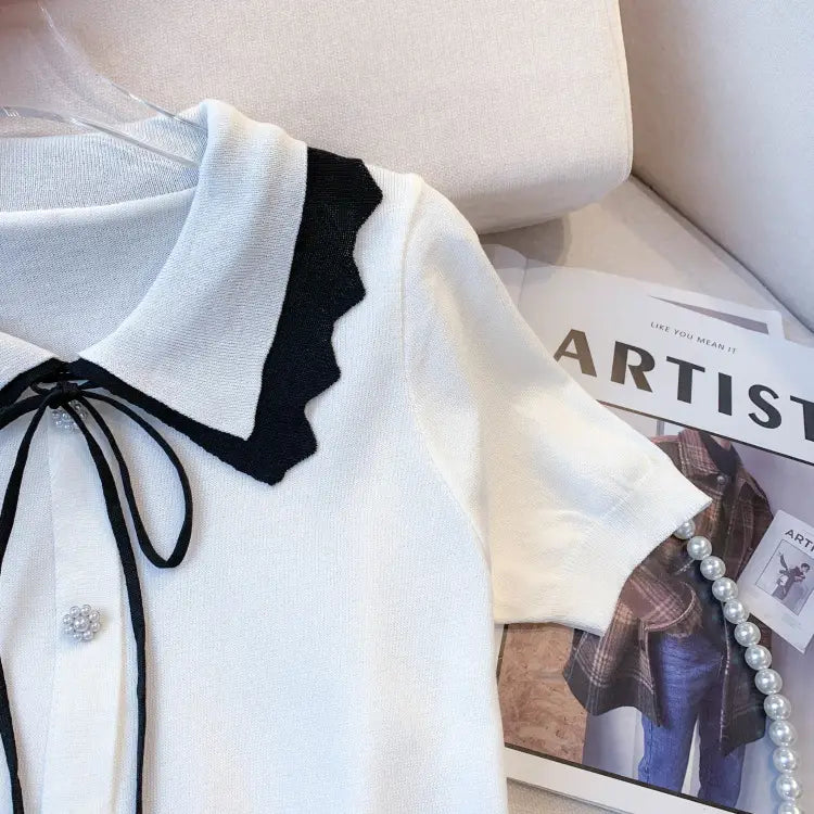 Women’s Design Short Sleeve Bow T-shirt