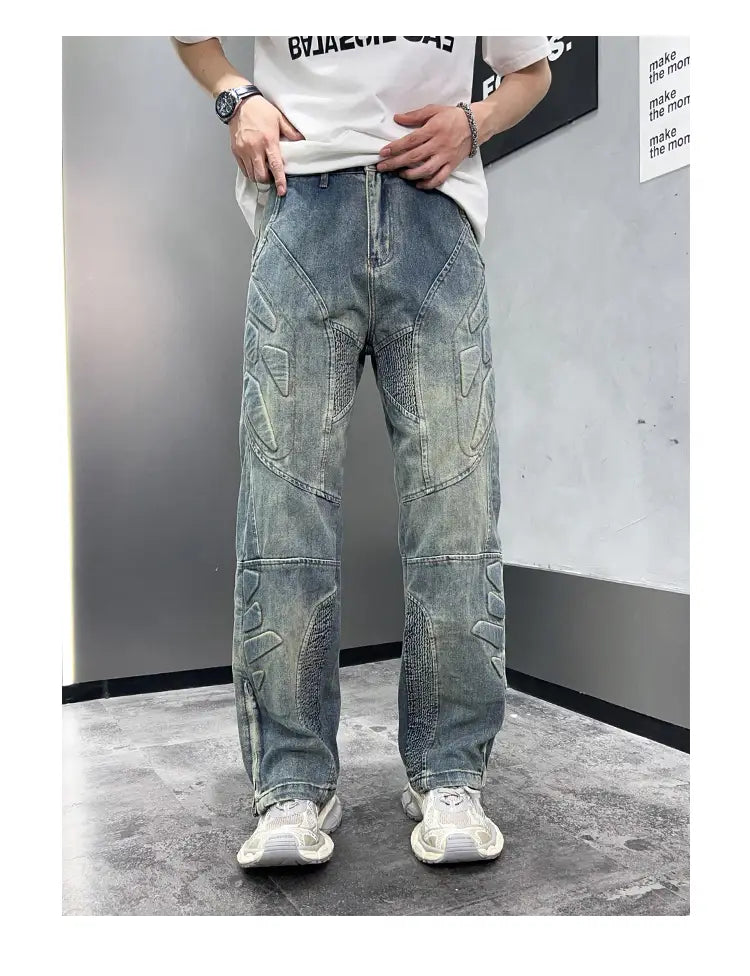 Three-dimensional Steel Seal Anti-collision Structure Jeans