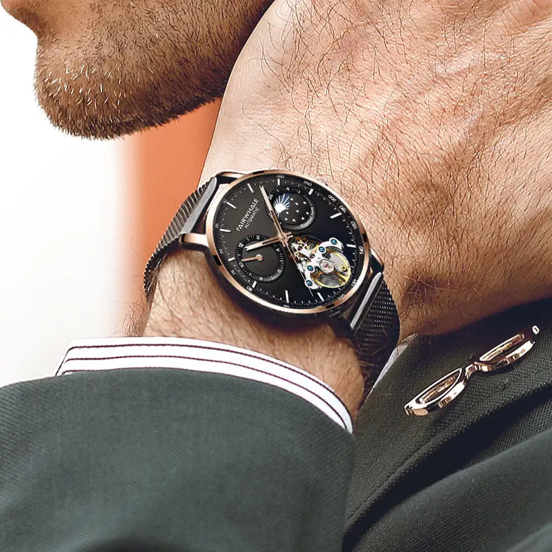 Unleash Stealth Black Surface Steel Belt Timepiece