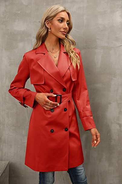 European And American Autumn Women’s Double Breasted Fashion Casual Trench Coat