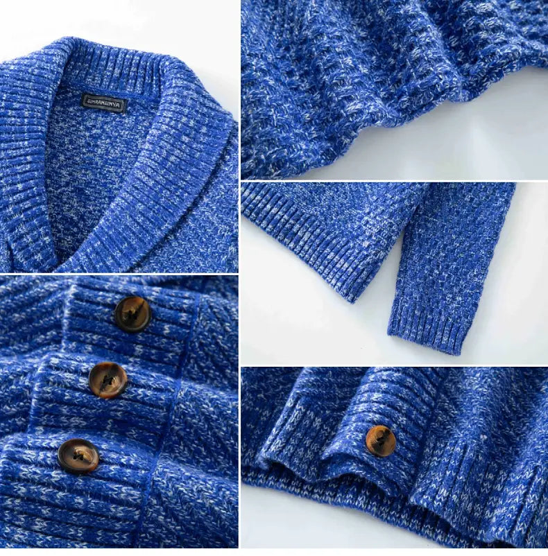 Polyester Men’s Long-sleeved Thick Needle Sweater Sweater