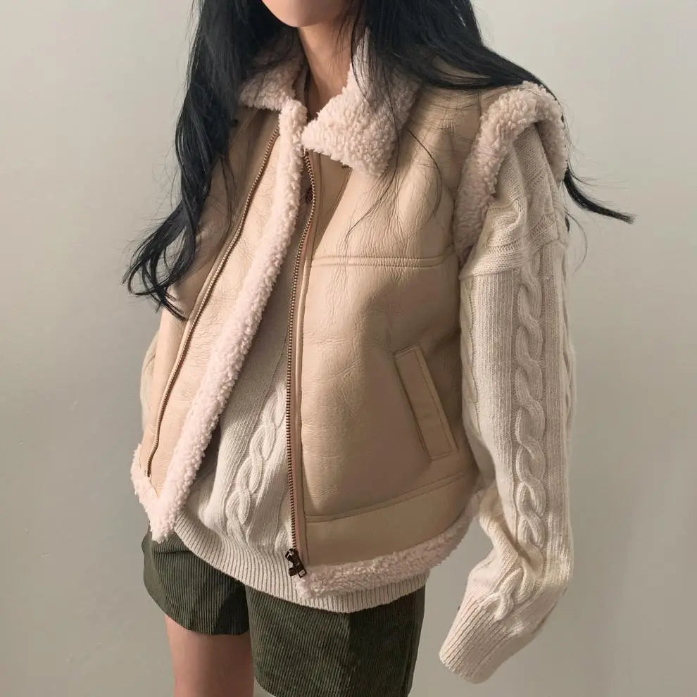 All-match Zipper Vest Jacket Coat For Women