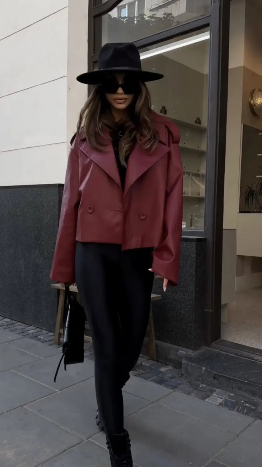 Women’s Fashion Design Retro Leather Jacket
