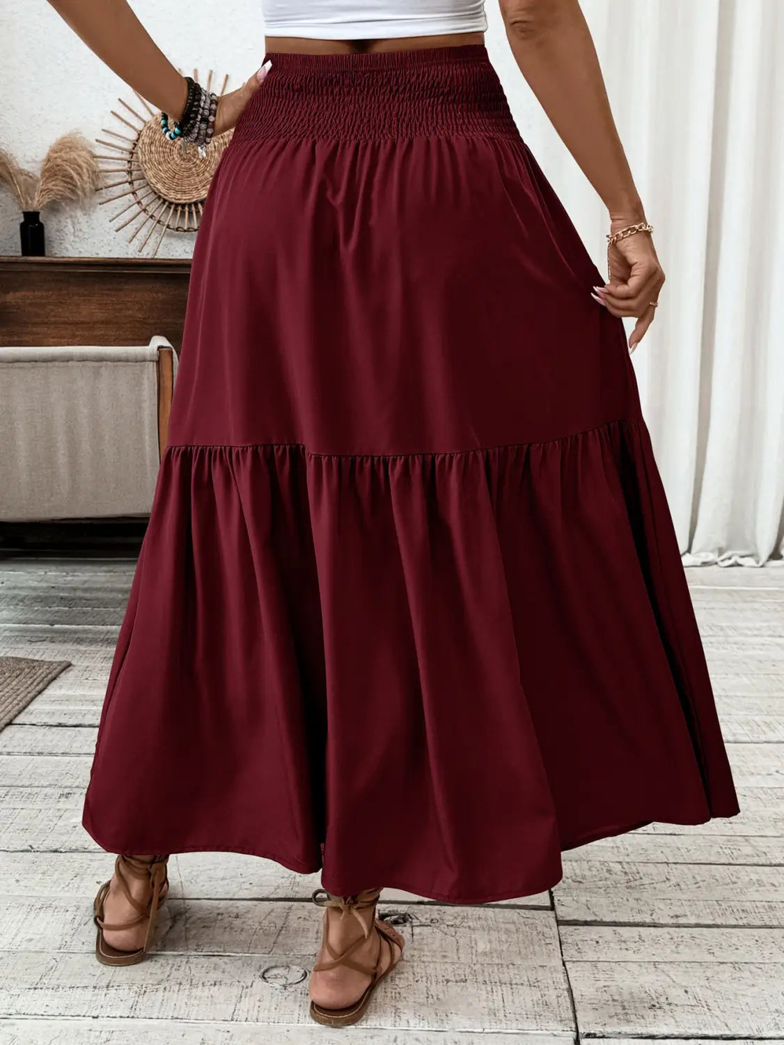 Small Floral Three-layer Long Patchwork Skirt