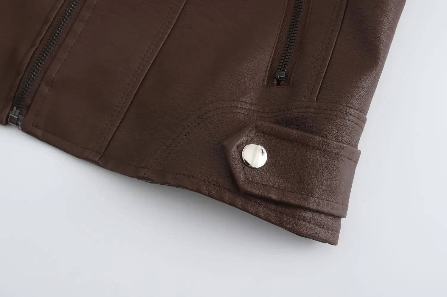 Women’s Short Slim-fit Leather Coat