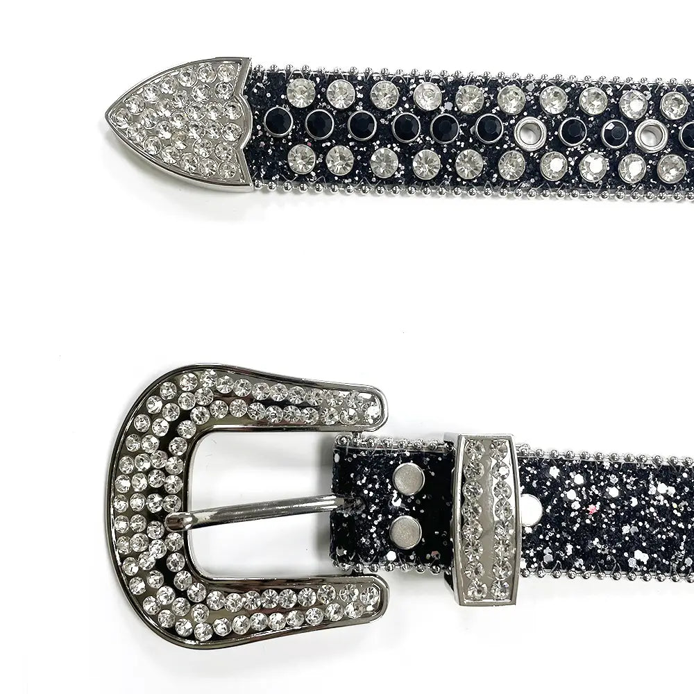 Fashion Trend Rivet Rhinestone Inlaid Belt