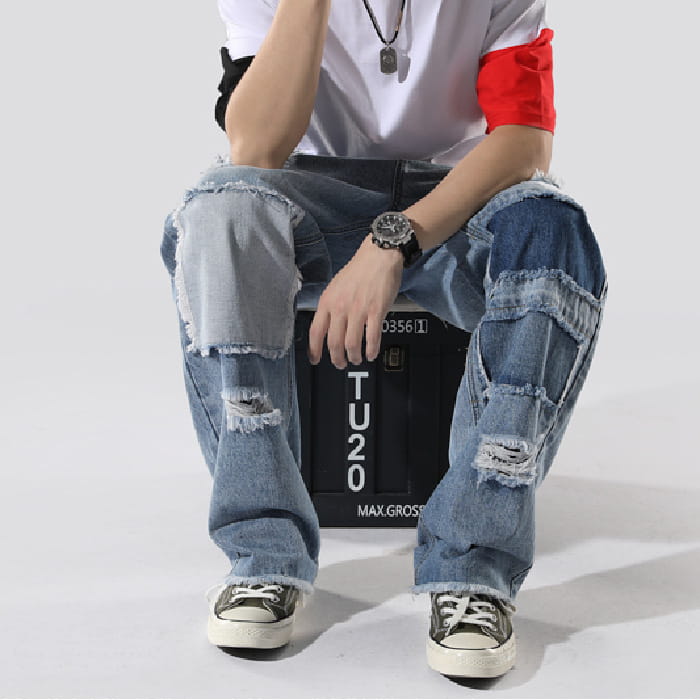Ins French Overalls Men’s Baggy Daddy Pants