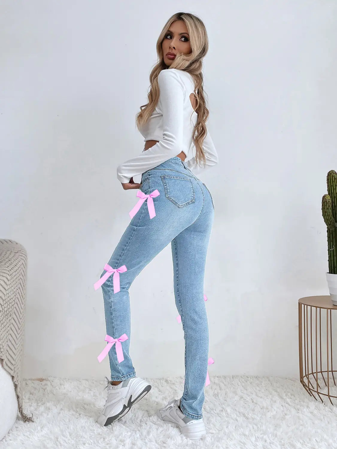 Women’s Leggings Bow Stretch Jeans
