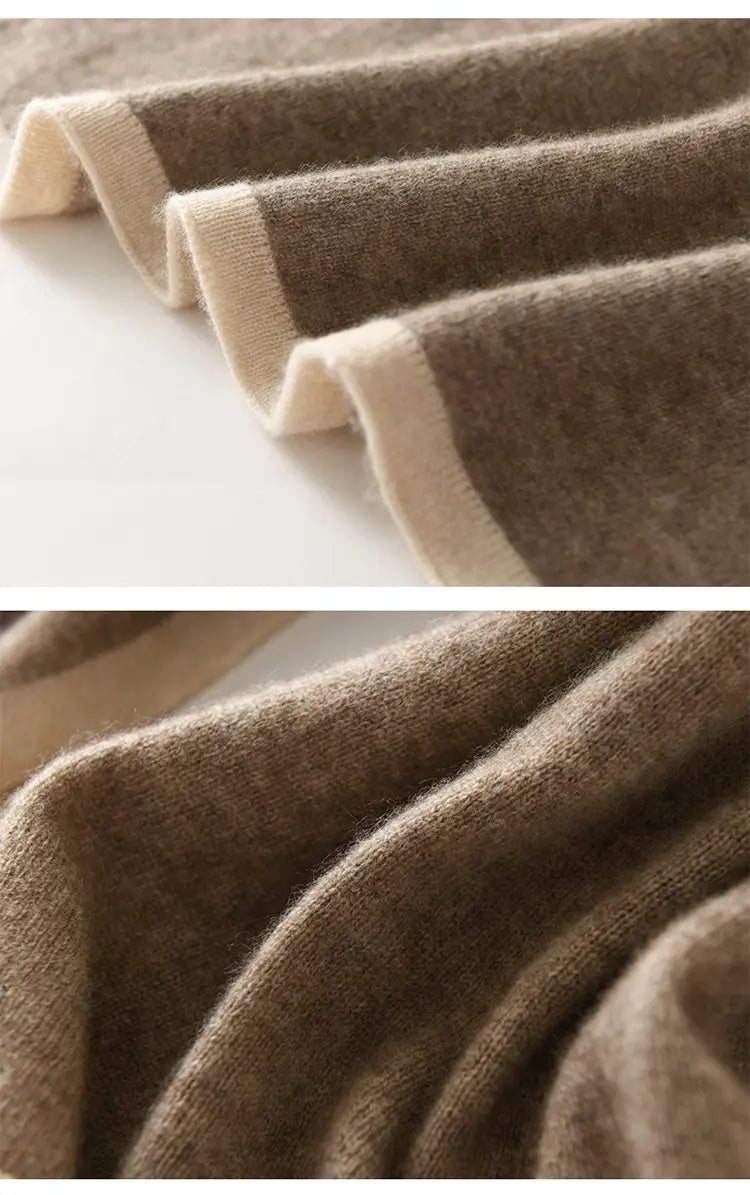 Universal Color Blocked Knitted Jacquard Western-style Cashmere Scarf