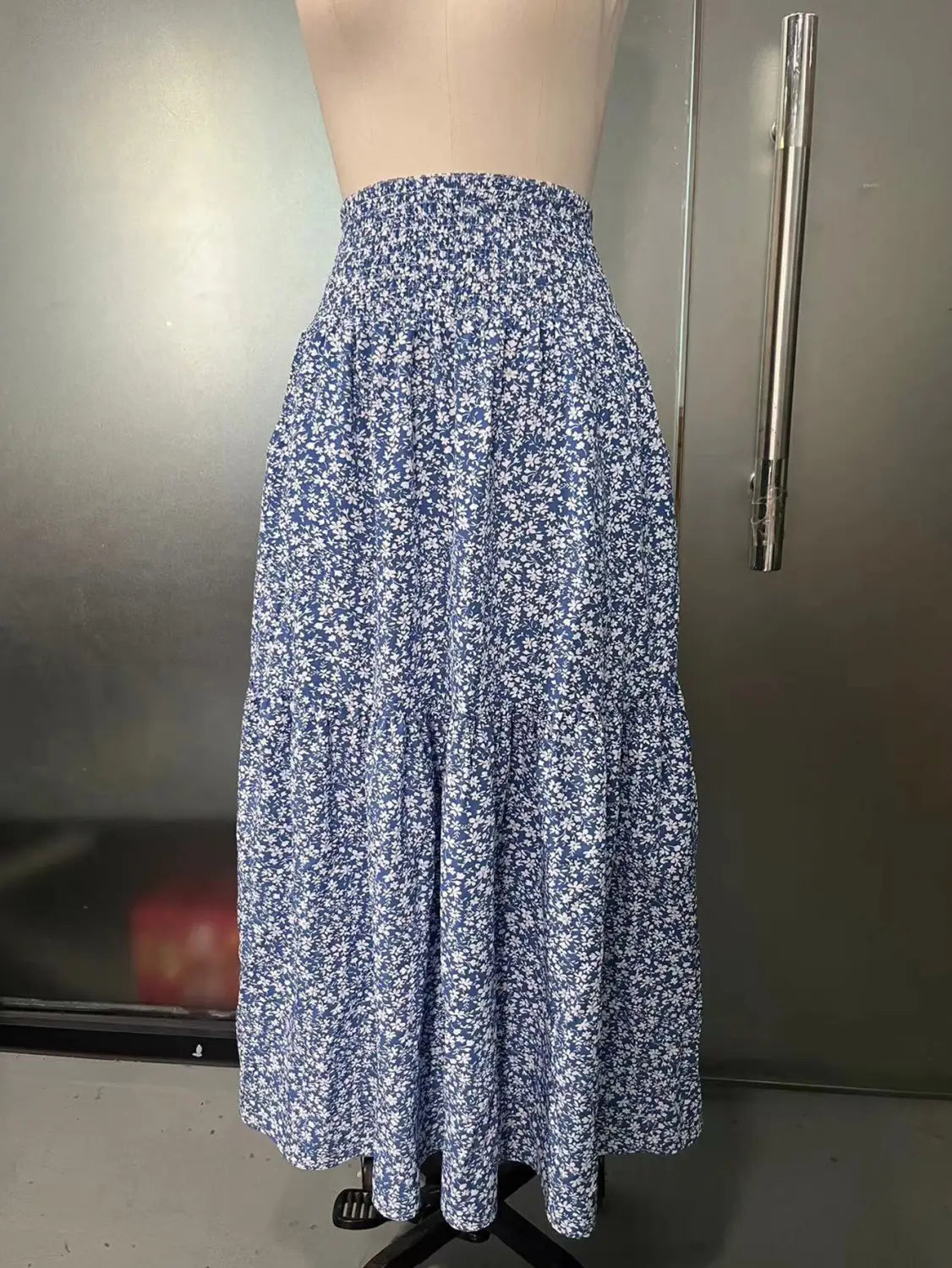 Small Floral Three-layer Long Patchwork Skirt