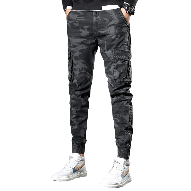 Men’s slim overalls Korean casual pants shot by youth