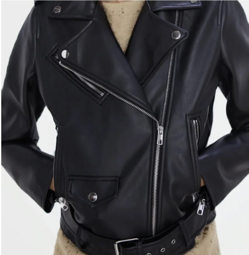 Women’s Faux Leather Retro Biker’s Leather Coat