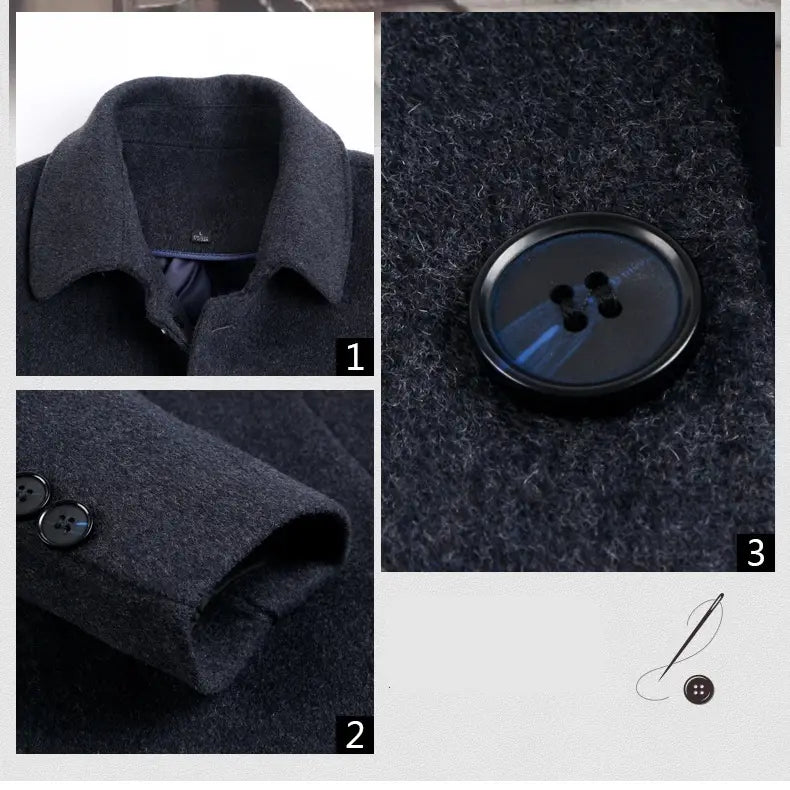 Cashmere coat down liner thick woolen coat