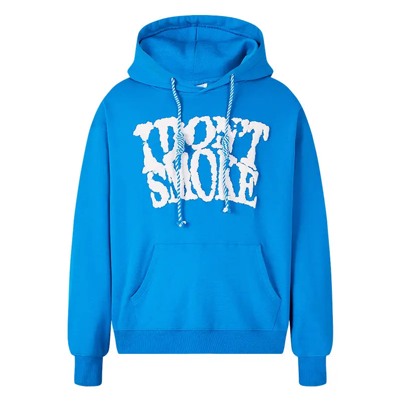 Blue Sky And White Clouds Three-dimensional Quit Smoking Logo Couple Sweater