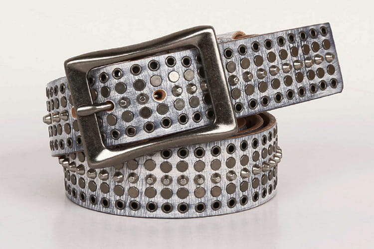 Leather 3.5 Wide Men’s And Women’s Hollow Rivet Belt