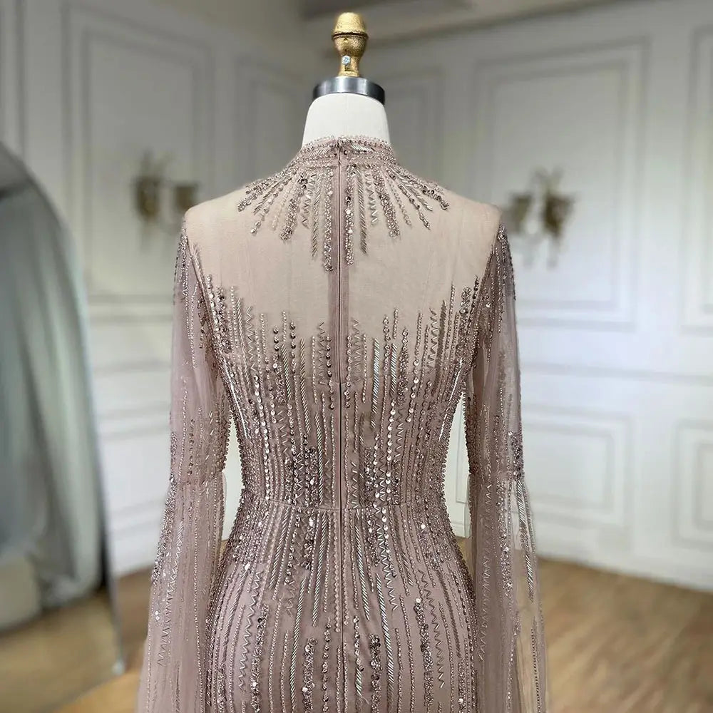 Elegant Flounced Sleeve Split Fishtail Dress