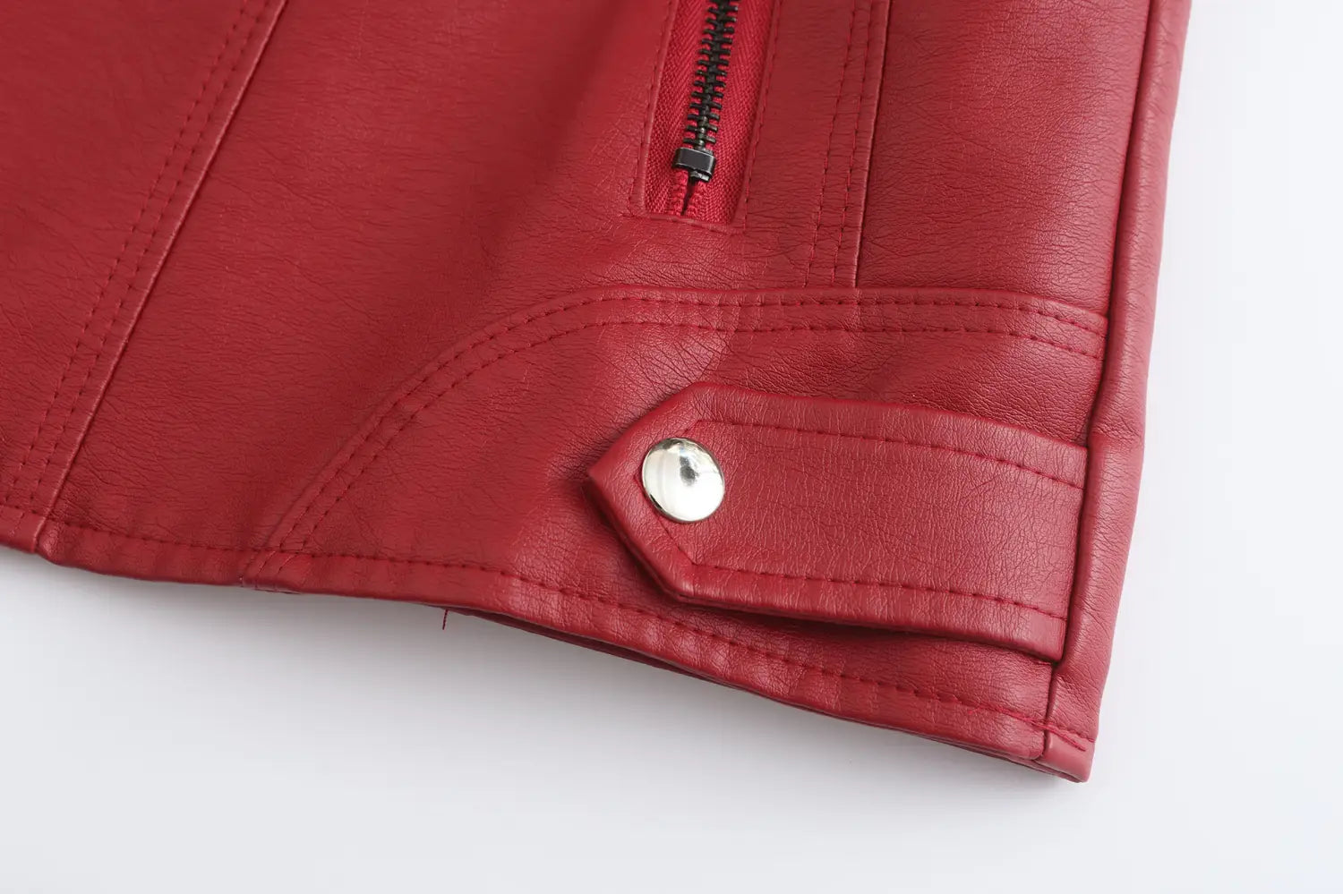 Women’s Short Slim-fit Leather Coat