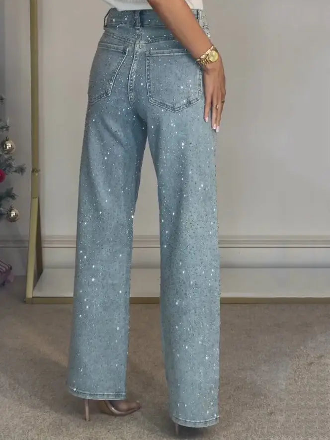 Women’s High-end High Waist Straight Personalized Hot Girl High Street Trousers