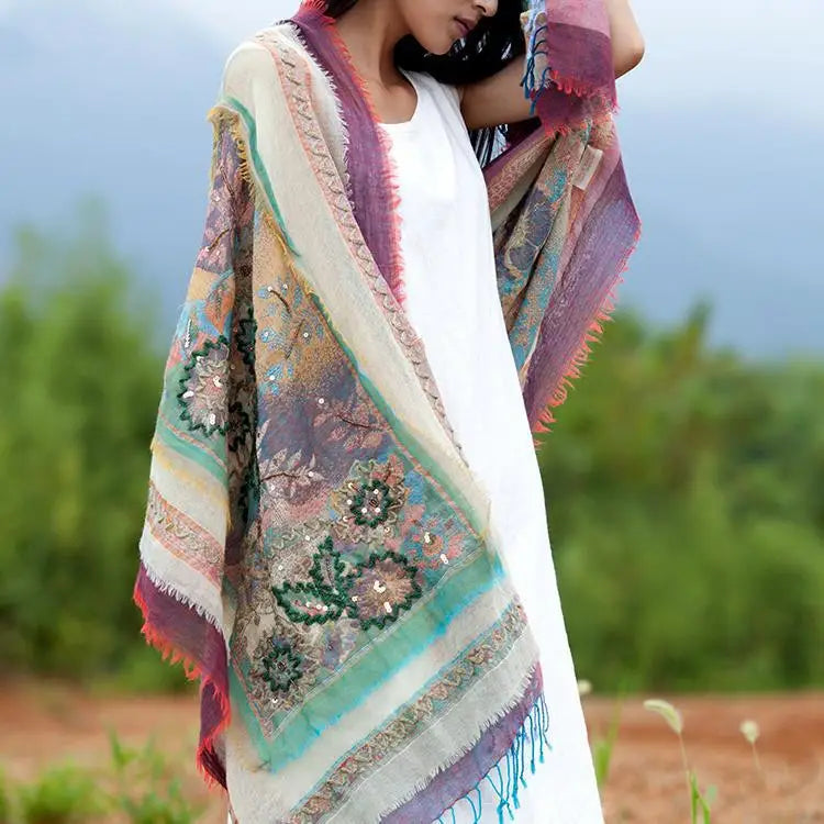 Women’s Fashion Personality And Creativity Embroidered Scarf