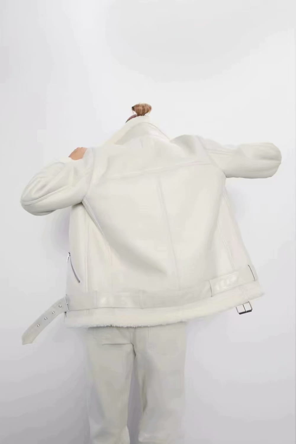 Fur Coat Women’s Fleece-lined Thick Motorcycle Jacket