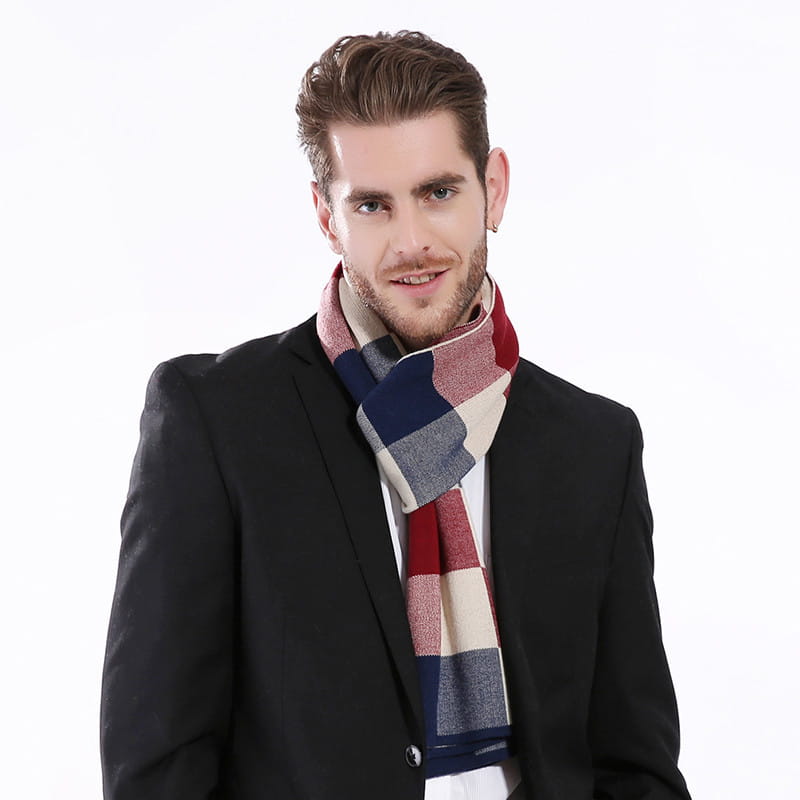 Classic And Fashionable British Checked Cashmere Scarf For Men’s Warmth