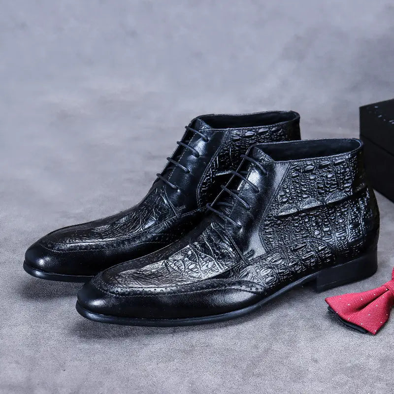 New Men’s Cowhide High Casual Boots