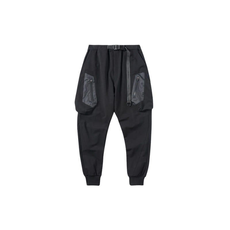 Concealer Spring New Black Heterogeneous Stitching Beam Black Trendy Tooling Casual Pants