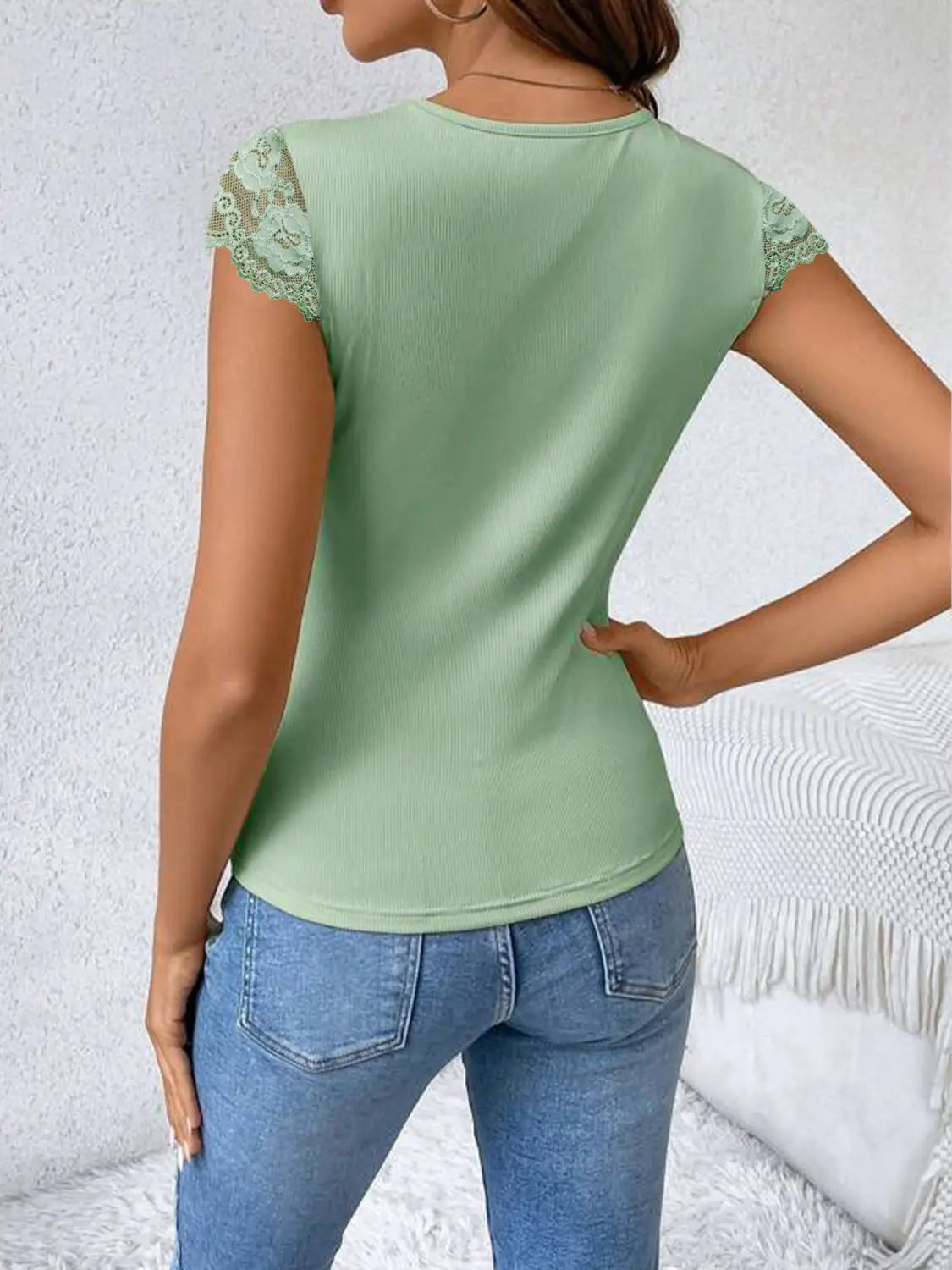 Temperament Wild Lace Lace-collared Blouse Women