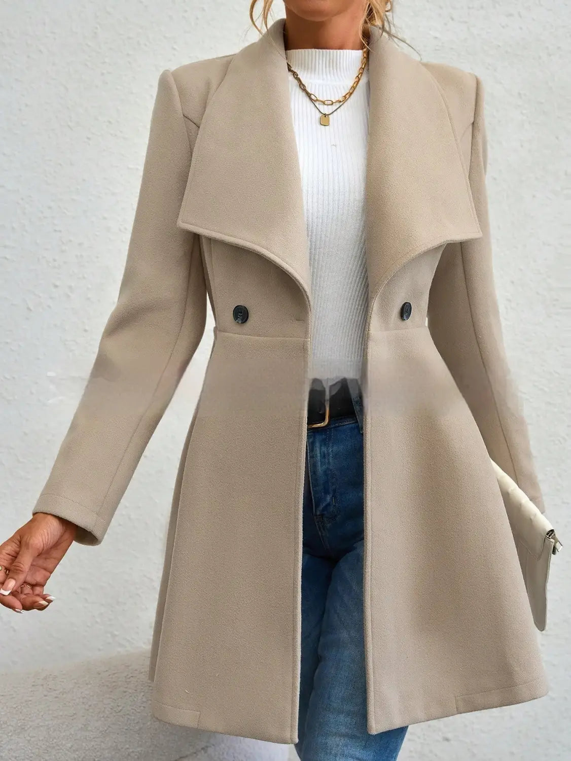 Women’s Coat Slim Fit Long Fashion Lapel