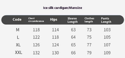 Ice Silk Men’s Long Sleeve Loose Plus Size Pajamas Suit