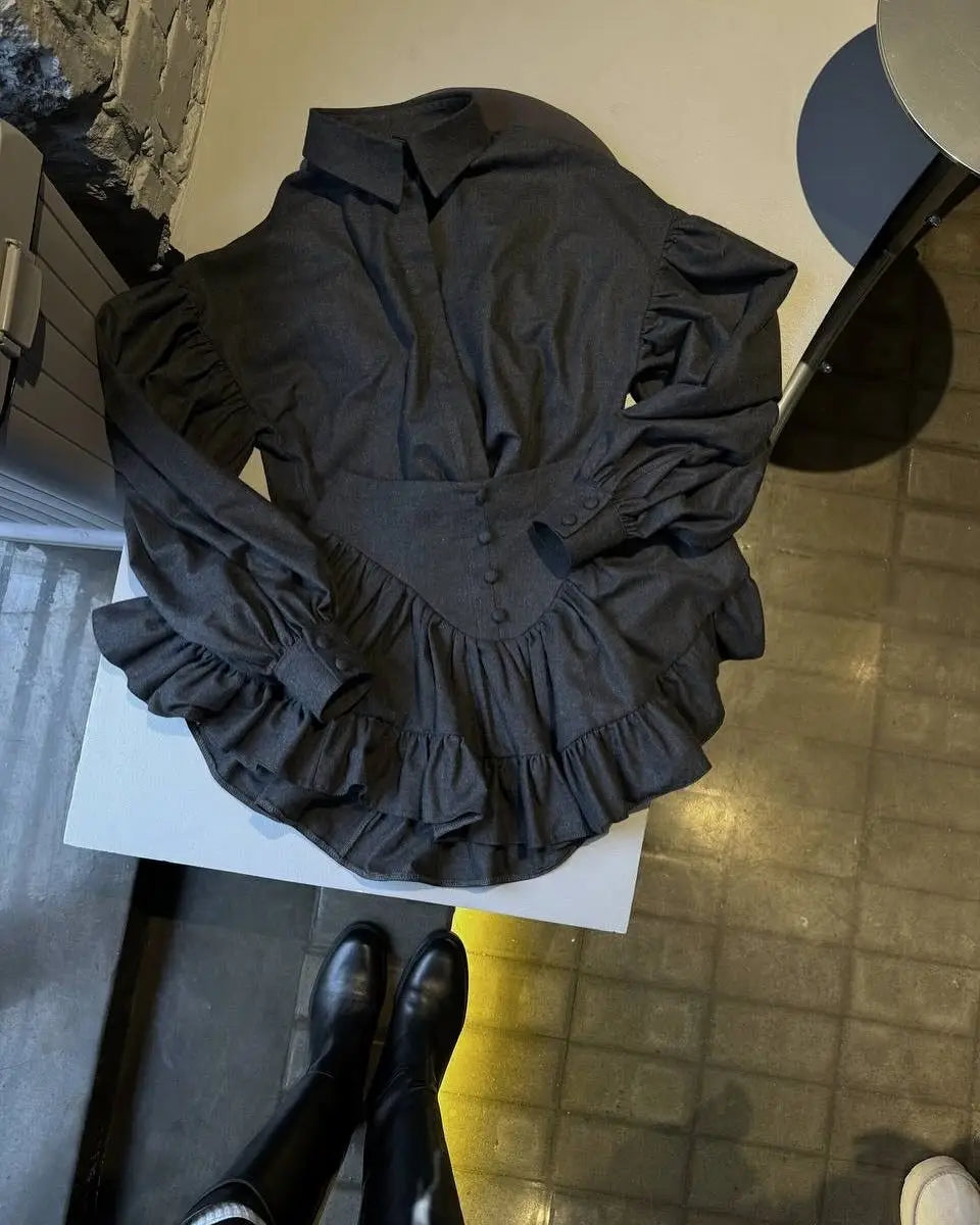 Ruffled Plaid Luxury Clothing for Women