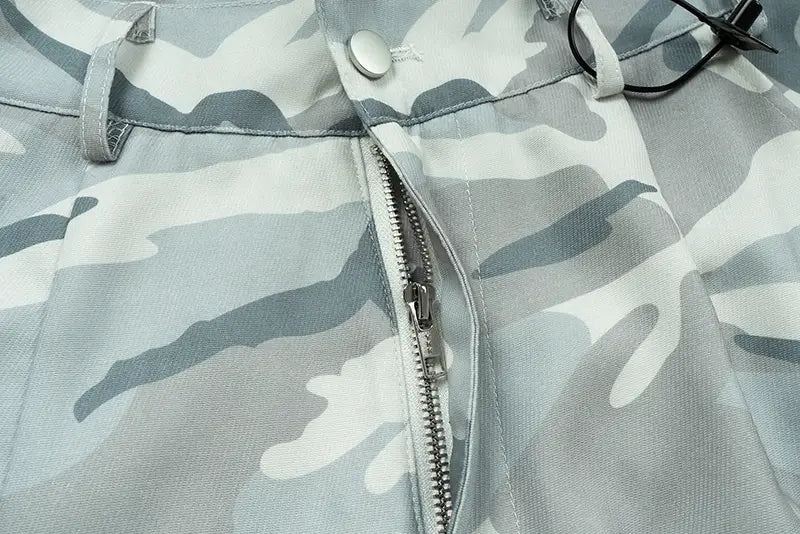 Multi-Pocket Workwear Camouflage Casual Loose Fashion Brand Wide Leg Paratrooper Pants Men